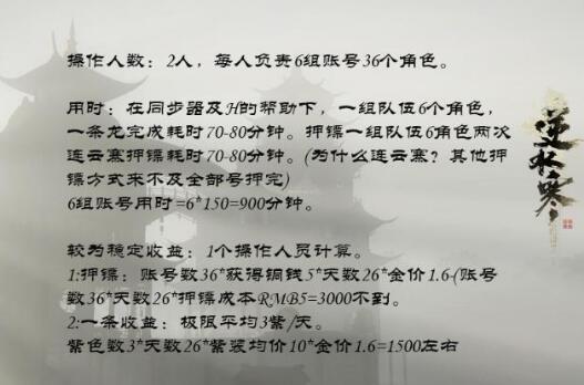 逆水寒双开搬砖建议，一天稳定赚100元RMB