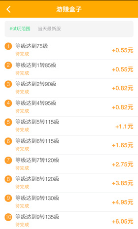 达到一定等级领红包的游戏，可每天提现