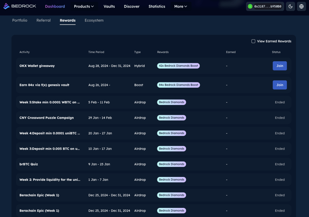 bedrock-reward-interface
