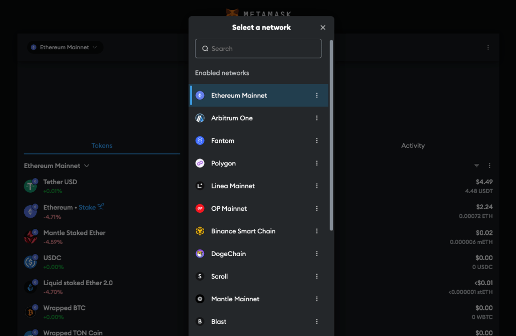 metamask-evm-networks