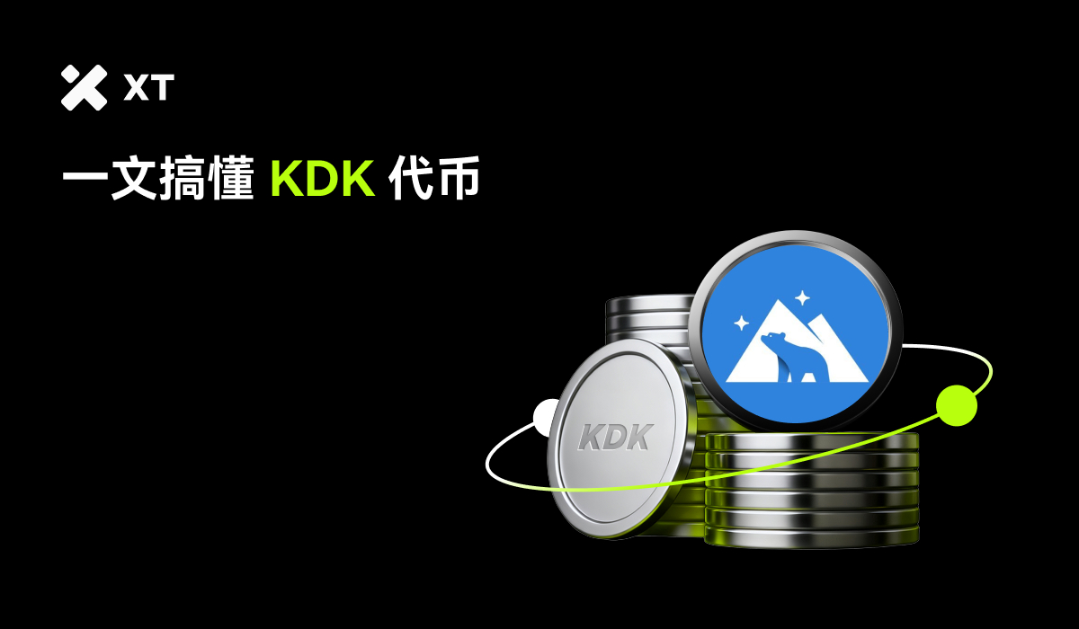 一枚 KDK 代币的图像，背景为黑色，旁边有几堆银色的硬币，展示出 KDK 的标志和野生动物图案。