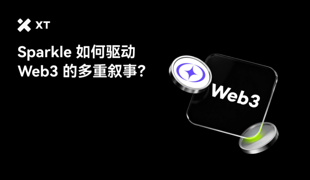 Sparkle 项目的标志与文字,询问如何推动 Web3 的多重叙事,背景为黑色。