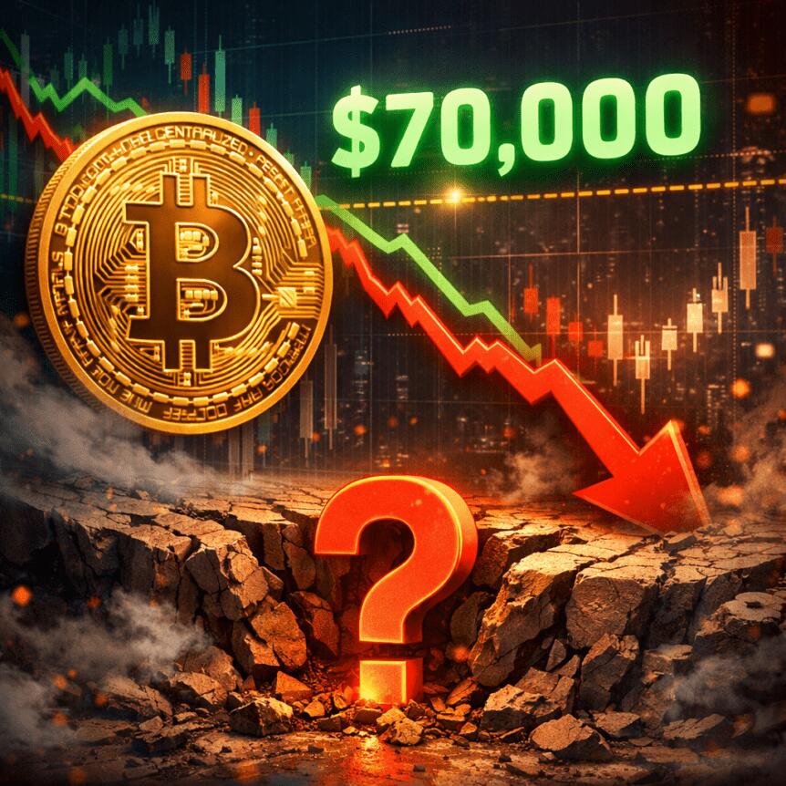 比特幣交易價接近 70,000 美元，顯示底部可能尚未確認