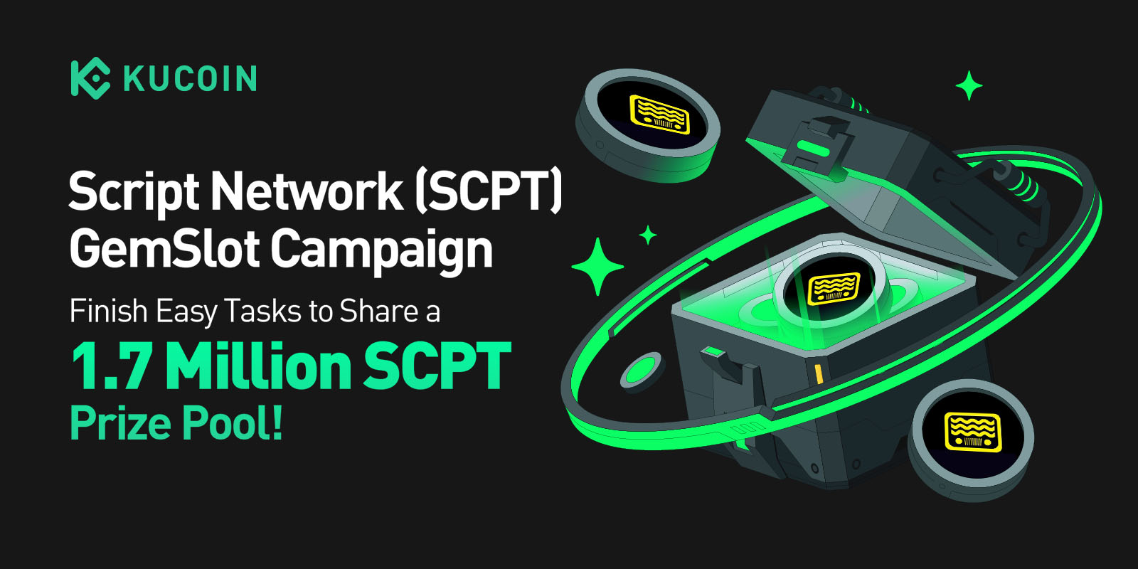 Script Network (SCPT) GemSlot 活動：完成簡單任務，瓜分 170 萬 SCPT 彩池！