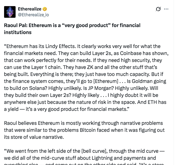 以太坊 新聞 | 來源：X