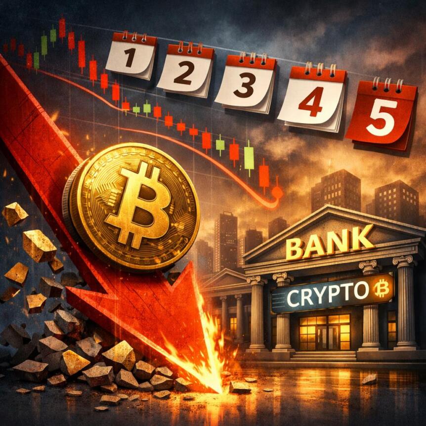 比特幣連續第五個月下跌，而銀行正整合加密貨幣