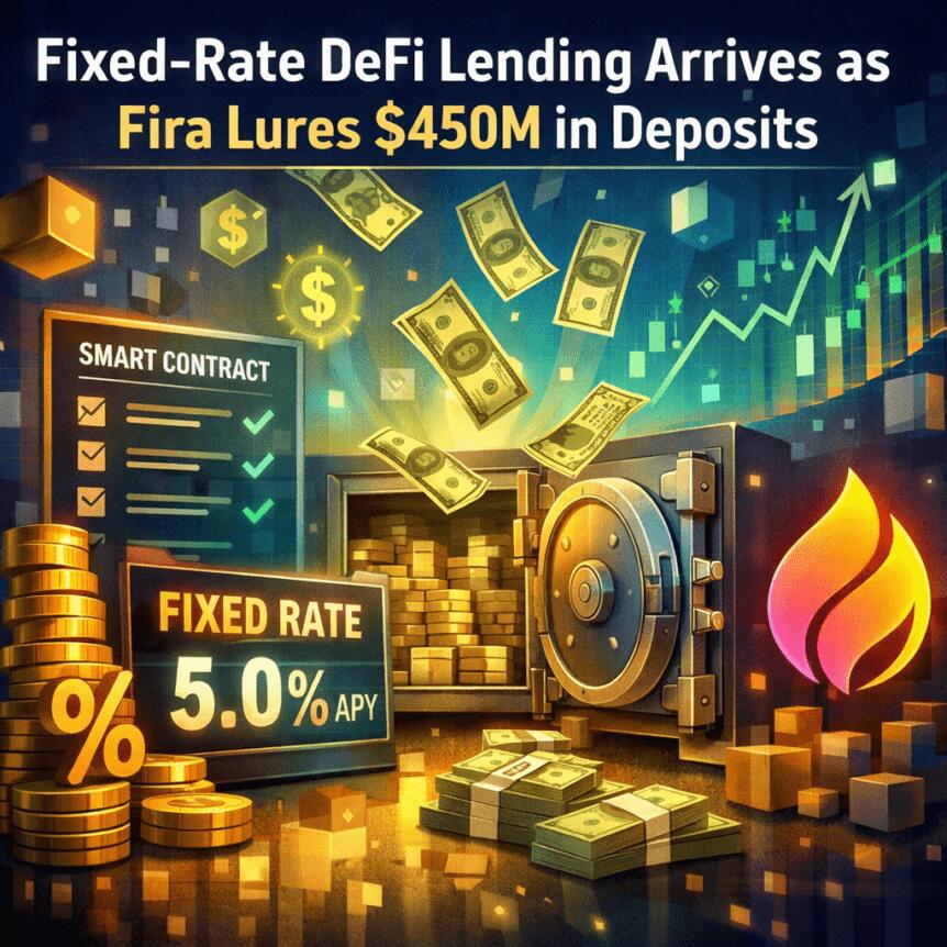 Fira 推出固定利率 DeFi 借貸，充幣金額達 4.5 億美元