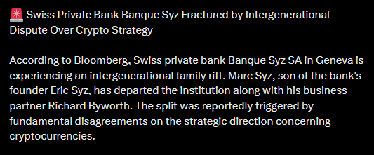 瑞士加密貨幣新聞 | 來源:X