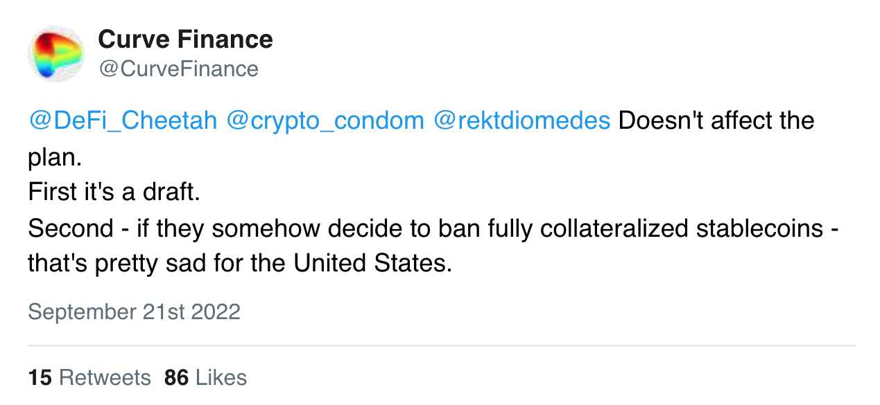 Curve:最新稳定币草案的唯一受害者将是美国本身