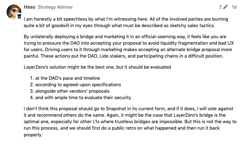 LayerZero的一份“合作”公告，为何令Lido社区和友商集体愤怒？