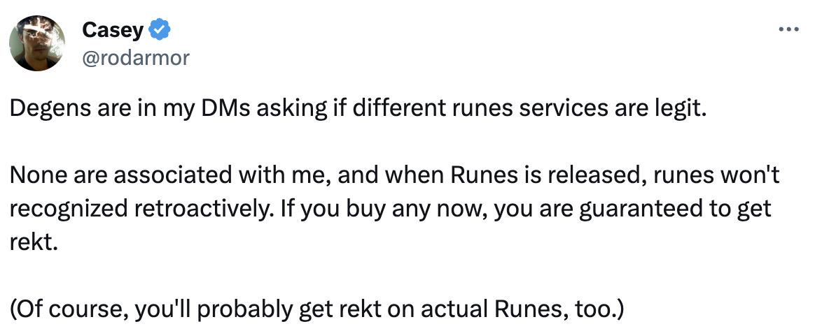 接力铭文成市场新主线？真假Runes协议掀起符文热炒浪潮