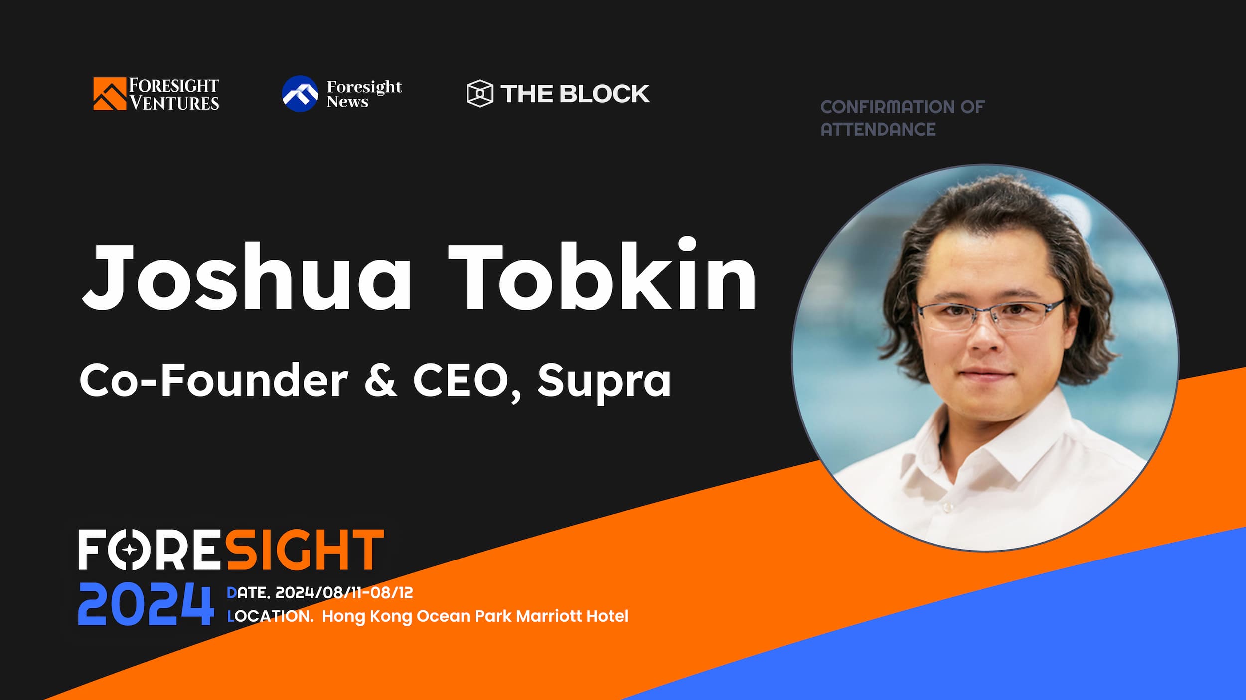 Supra 联创兼 CEO Joshua Tobkin 确认出席「FORESIGHT 2024」年度峰会