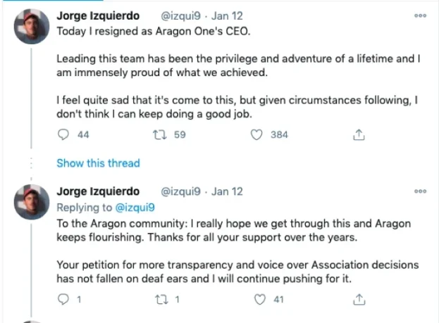 曾募集27.5万ETH的Aragon正式解散，DAO治理还是栽在了人性上？