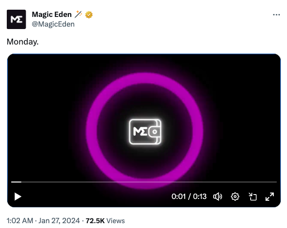 Magic Eden 多链钱包或将于周一正式推出