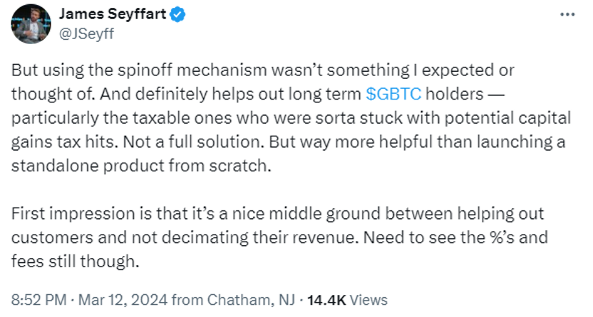 灰度申请的“比特币迷你信托”能遏制GBTC资金外流吗?