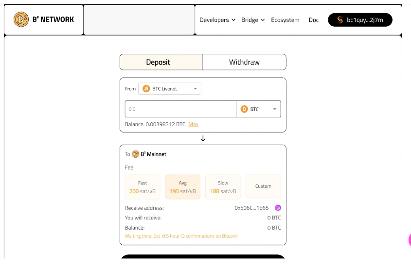 收藏贴:一文梳理B² Network主网交互清单