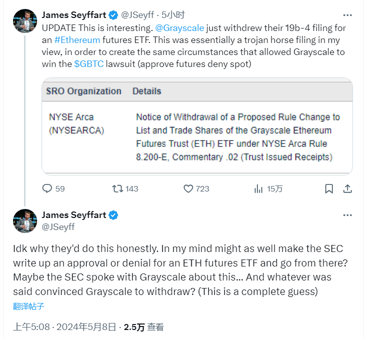 SEC审批前夕，灰度撤回以太坊期货ETF申请意欲何为？