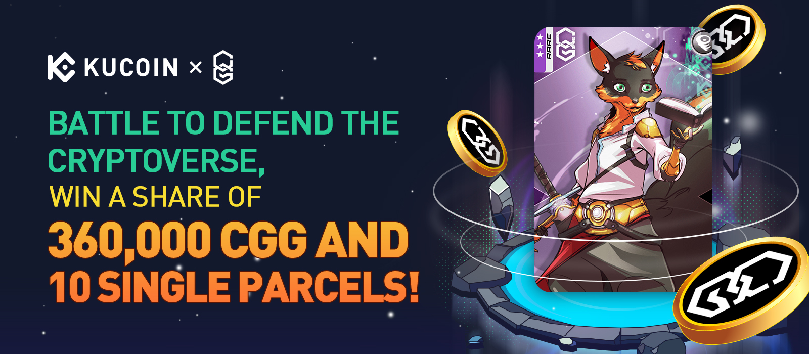 Battle To Defend the Cryptoverse, Win a Share of 360,000 CGG and 10 Single Parcels!