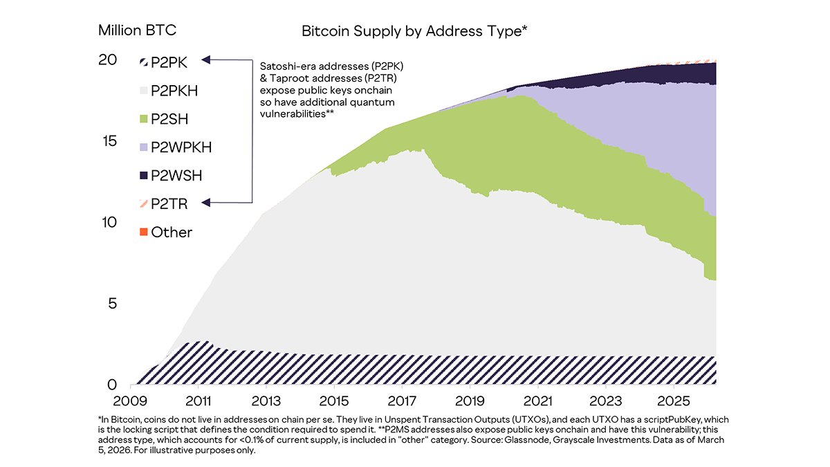 按地址類型劃分的比特幣供應量