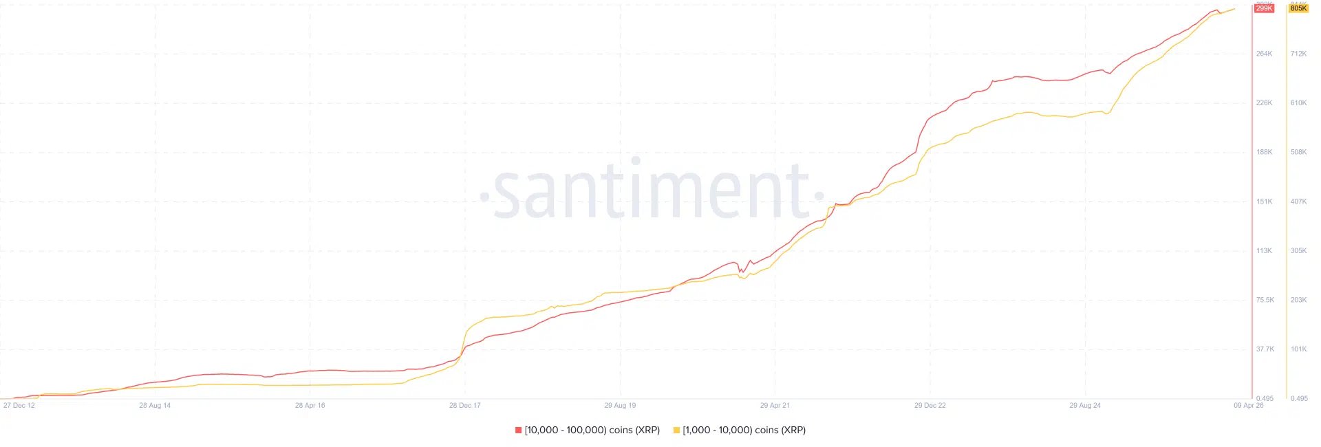 XRP 價格上漲 4%，巨鯨錢包達到 110 萬
