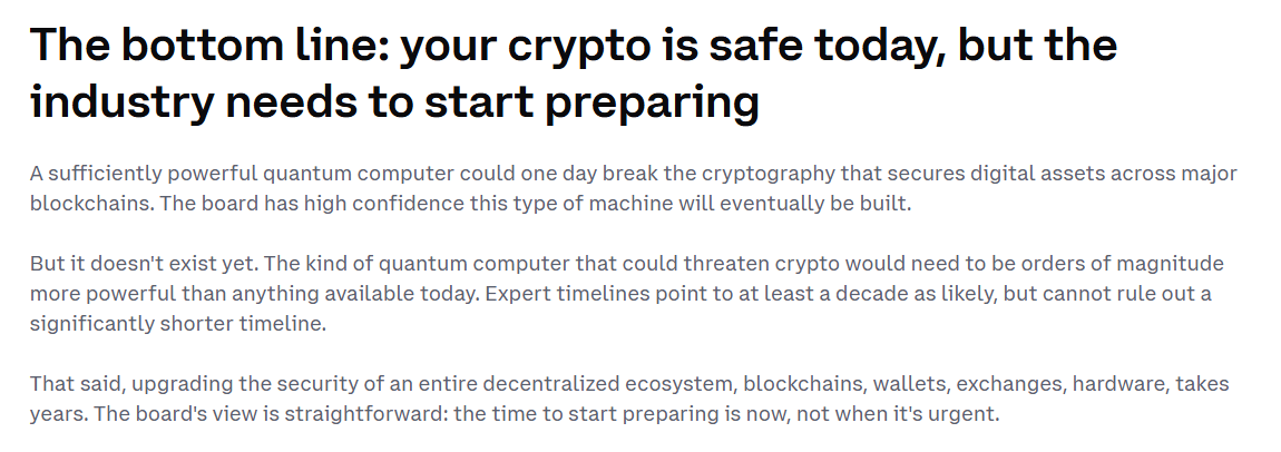 Coinbase 警告量子風險，加密貨幣項目開始準備